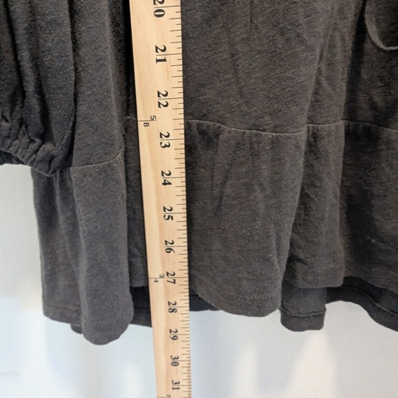 Lucky Brand Embroidered Tunic‎ Top Charcoal Gray Long Sleeve Tie Waist Women XXL - Picture 7 of 8